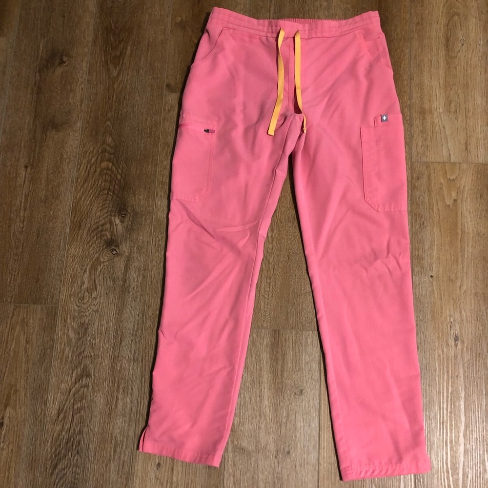 Neon Pink Figs scrub pants